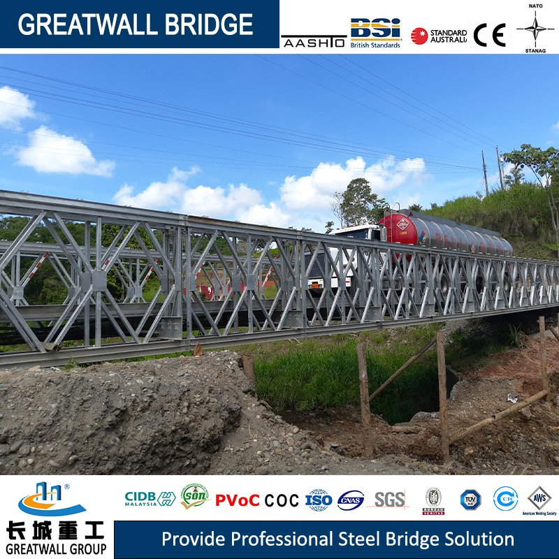 High Seismic Resistance Steel Structure Compact Bailey Temporary Bridge China Supplier