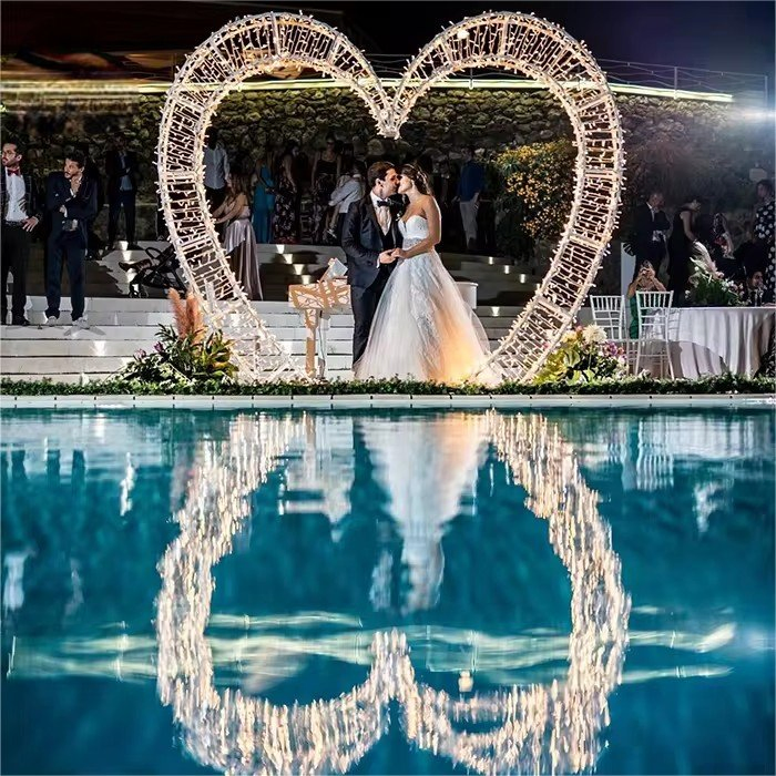 Outdoor Colorful Ball Design Waterproof 3D Moon and Stars Ramadan LED Motif Decoration Light