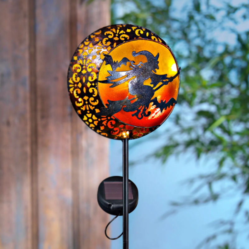 Solar Garden Stakes Metal Shadow Stylish Landscape Patio Yard Pathway Light