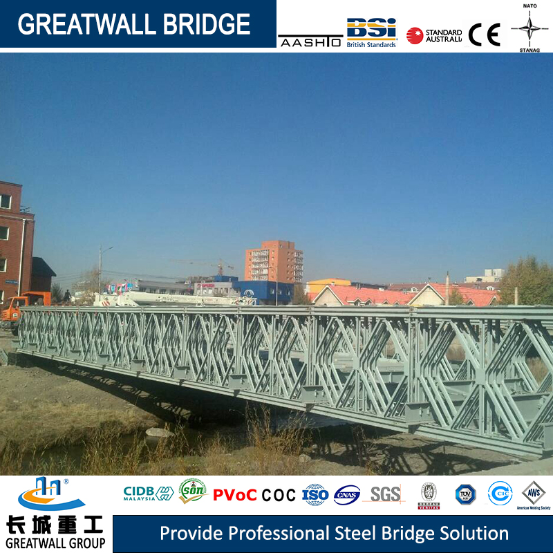 High Seismic Resistance Steel Structure Compact Bailey Temporary Bridge China Supplier
