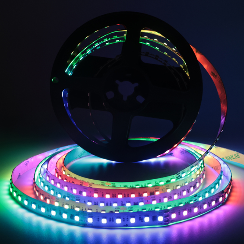 OEM ODM WS2811 RGBIC Pixel RGB Strip Light 24V Addressable SMD 2835 Flexible LED Strips 120 LEDs/m for Music Sync Smart Home, Theme Park