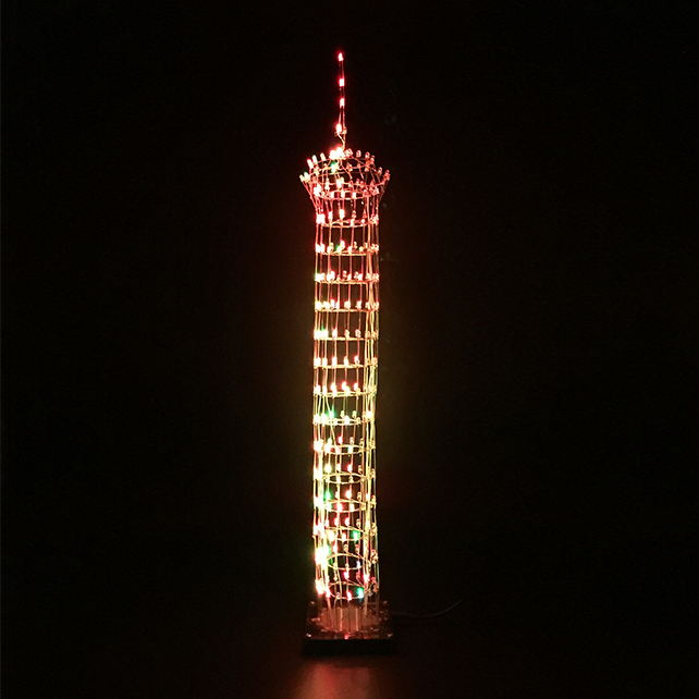DIY Electronic Welding Pieces Macao Tower Colorful LED Rhythm Lights DIY Electronic Products
