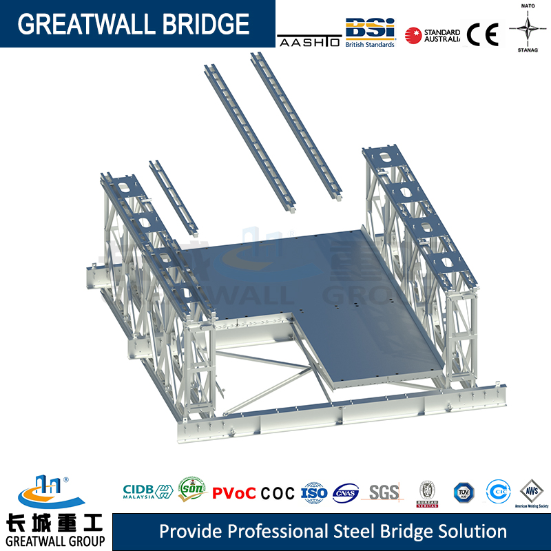 High Seismic Resistance Steel Structure Compact Bailey Temporary Bridge China Supplier