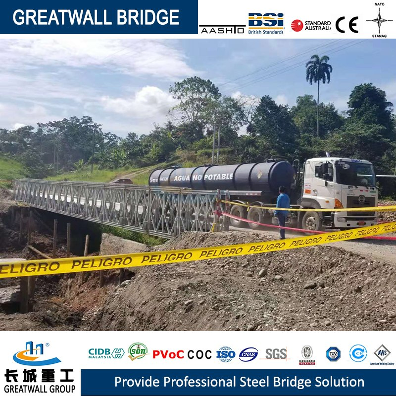 High Seismic Resistance Steel Structure Compact Bailey Temporary Bridge China Supplier