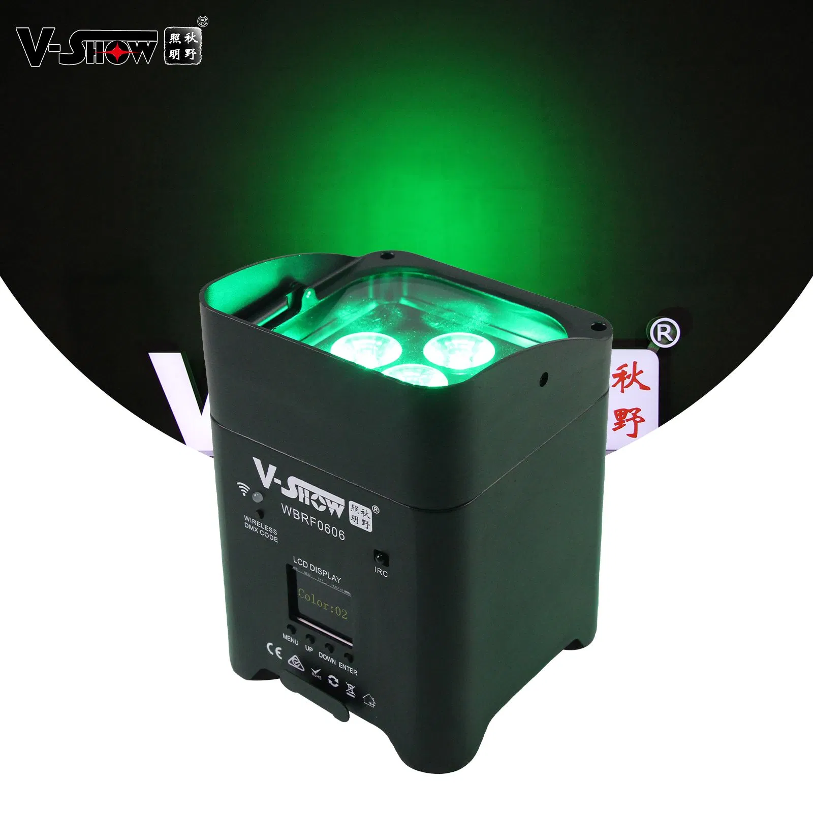 Vshow 4PCS with Bag Battery Wireless DMX WiFi Remote LED Wedding Uplight 6X18W Rgbwauv 6in1 LED PAR DJ Sound Party Lights