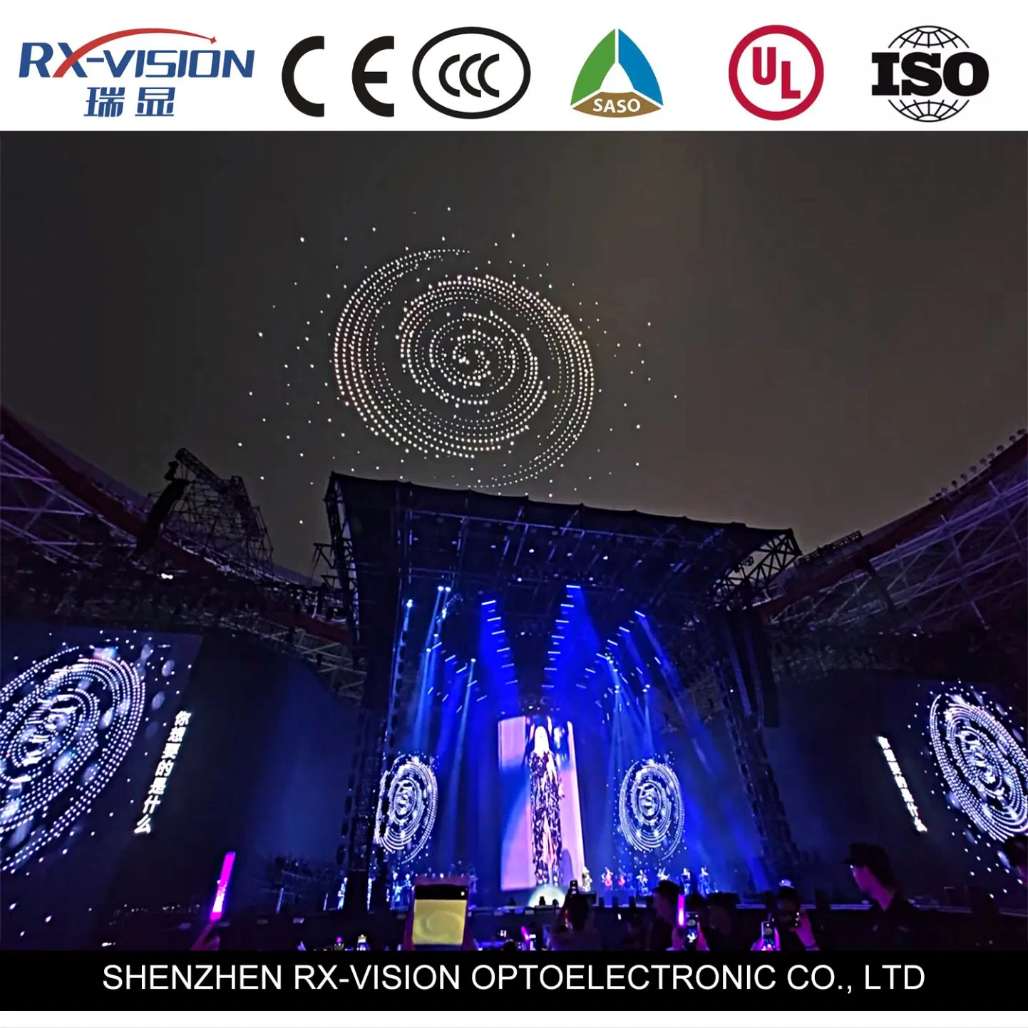 P2.97 500*500 Outdoor Rental LED Display Hanging LED Screen Outdoor Music Festival Rental LED Display Screen