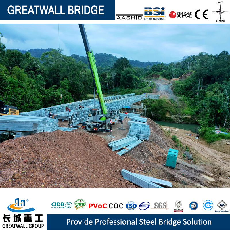 Convenient Transport Metal Bridge and Fast Erection Hl-93 Steel Bridge