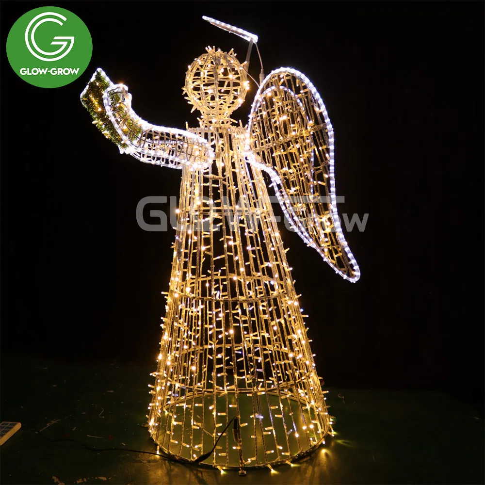 IP65 LED Christmas String Rope 3D Angel Motif Light for Park Garden Mall Decoration