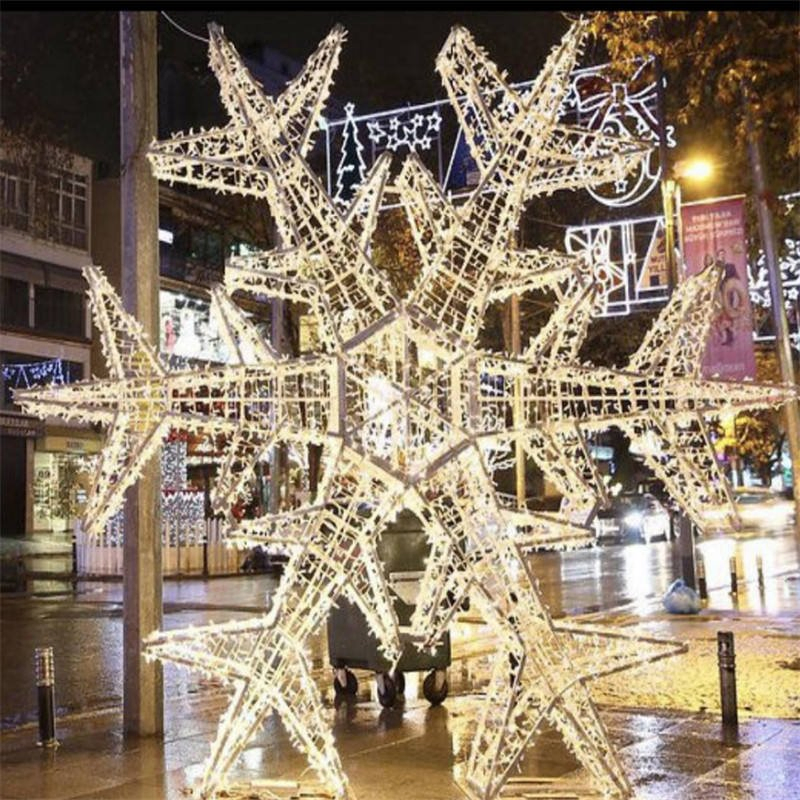 3D Moon Star Motif Light Outdoor Ramadan Decoration Pattern Lights Holiday Street Christmas Party LED Motif Lights