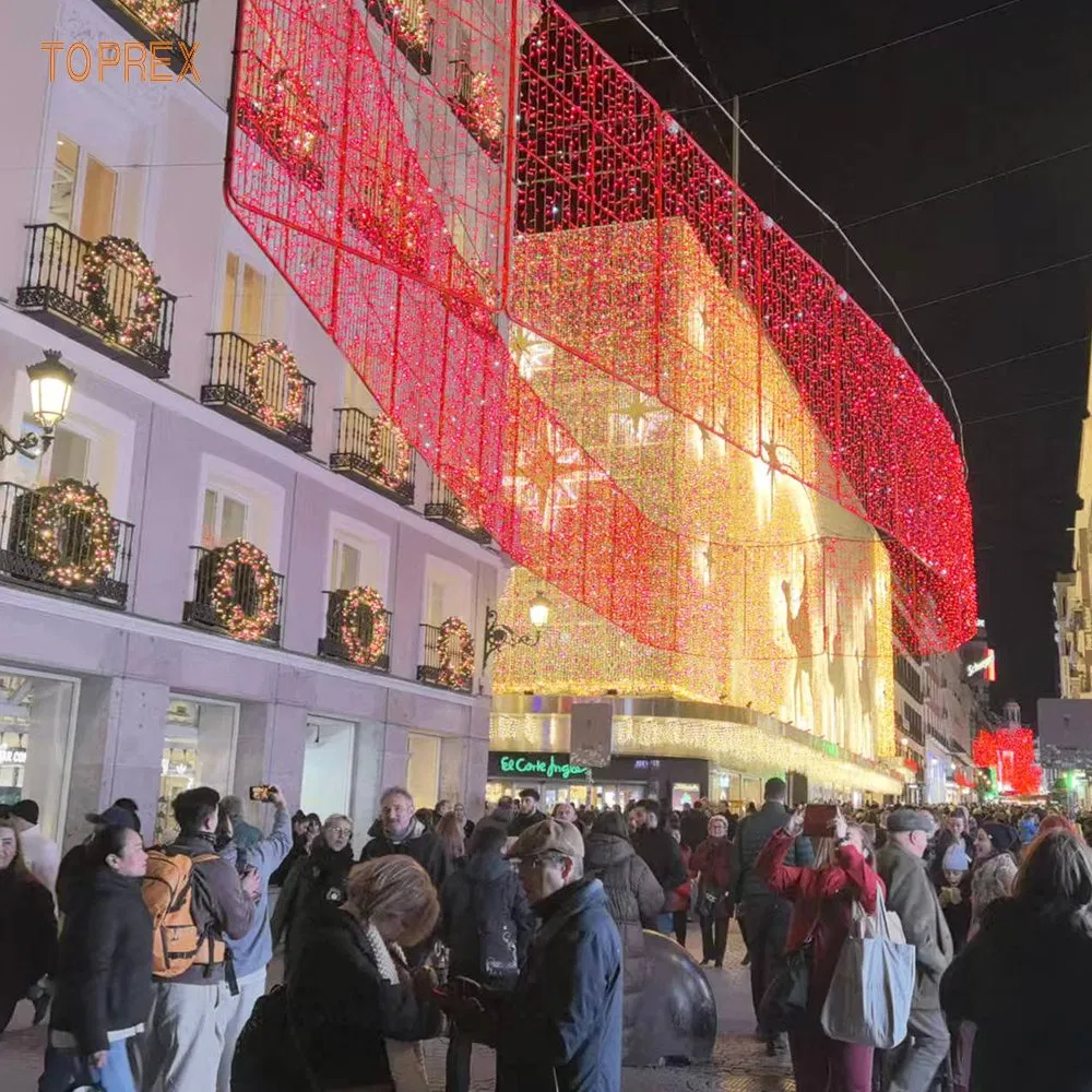 Easy Install Hanging 3D Heart Light for Commercial Plaza Christmas Decoration Navidad