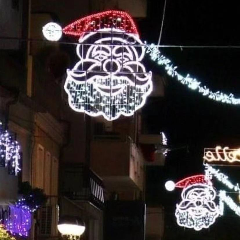 Outdoor Decorative Lights Easter Christmas Street Decoration Waterproof LED Santa Claus Pattern 2D Motif Light