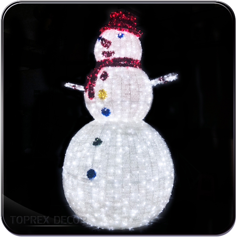 Toprex 2026 Christmas Decoration LED Giant Snowman Motif Lights for Outdoor Decoration Lamp