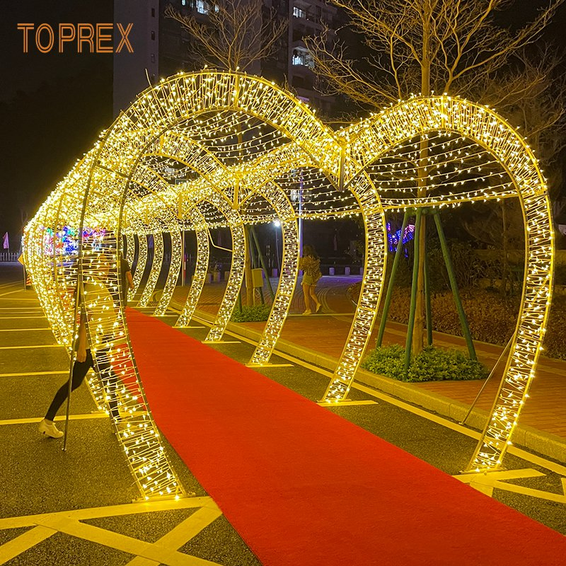 Toprex Festival Heart Arch Tunnel Wedding Shopping Mall LED Motif Lights Christmas Decoration