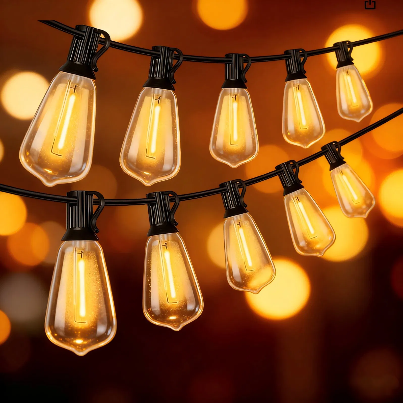Awesome Backyard Outdoor String Light with Warm White St38 Shatterproof Bulb