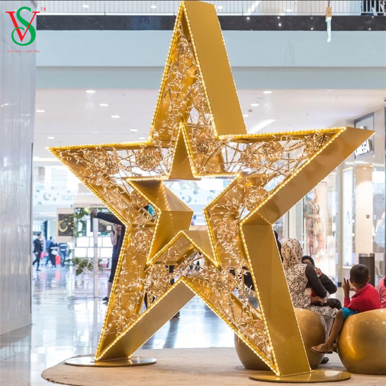 Shopping Mall Decorations LED Hanging Ramadan Moon Motif Lights