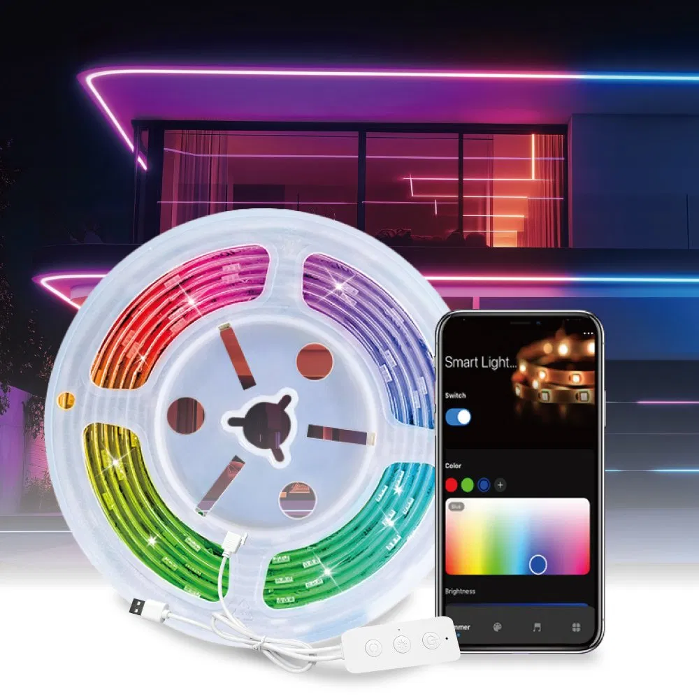 Smart RGB LED Strip Remote APP Controls Lighting Music Sync for Hotels Home Decoration Use