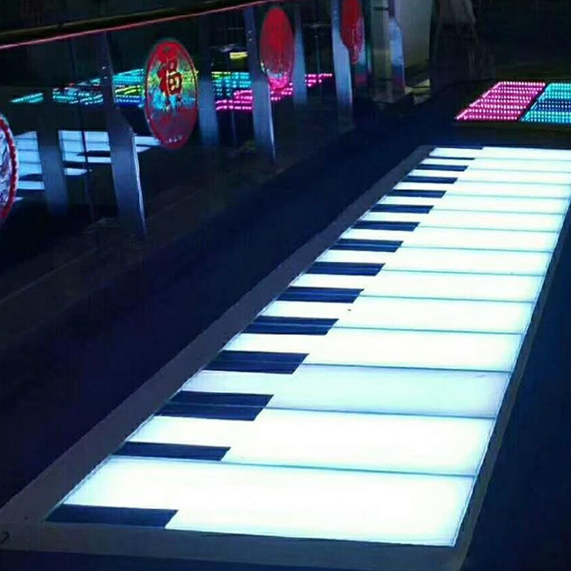 Sensor Light up Color Changing RGB Music Interactive LED Piano Tile Giant Floor Induction Brick Stage Light
