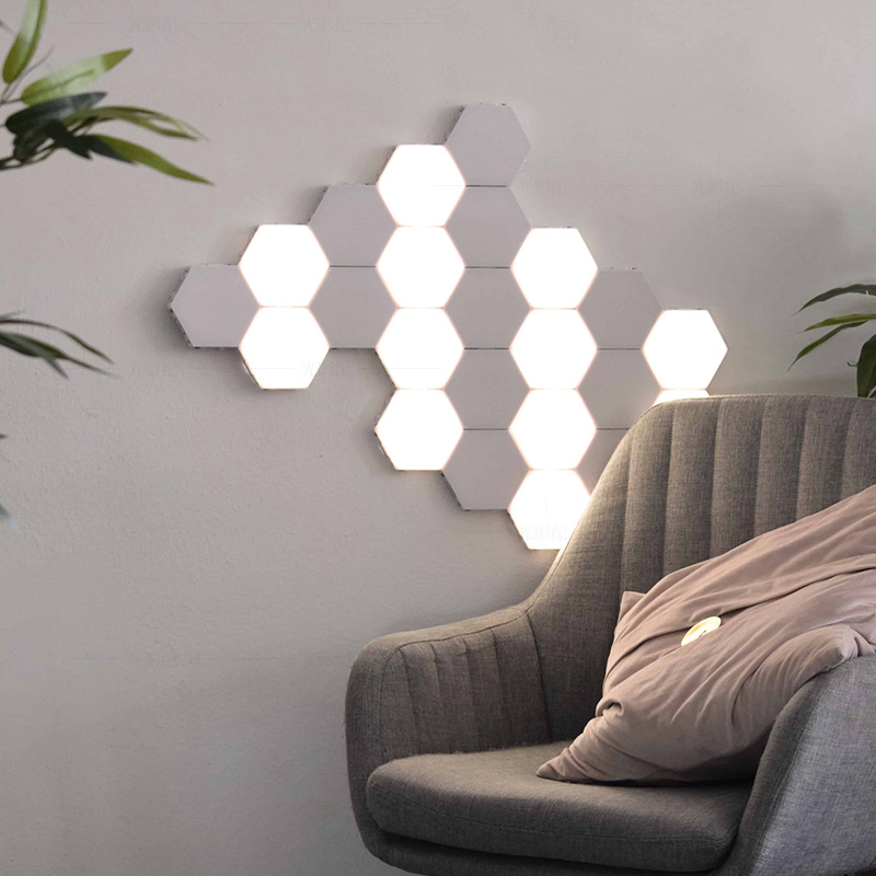 DIY Wall Lamp Touch Switch Quantum Lamp LED Hexagonal Lamps Modular Creative Wall Light (WH-RC-24)