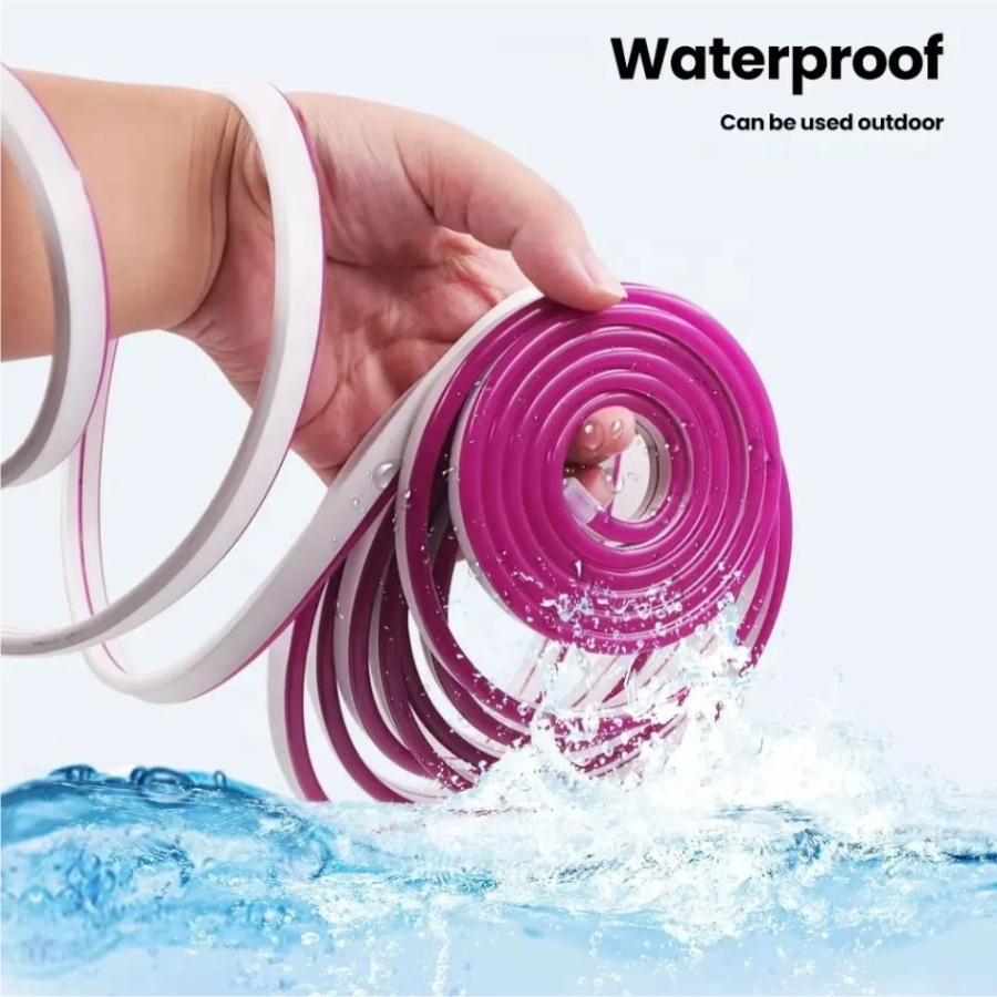 DC12V 5m/Roll Neon Light Strip for Custom LED Neon Sign Birthday Gift Wedding Party SMD2835 120PCS LED Neon Strip with APP-Controlled