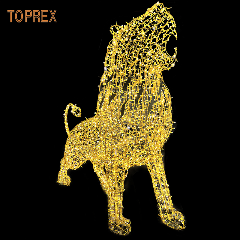 Christmas Decorations Outdoor Sculpture Ornament Modeling Lights Christmas Lion LED Motif LED Light