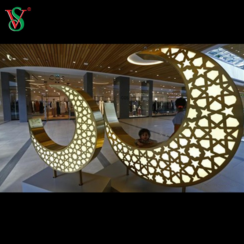 Crescent Moon Lights for Ramadan Shopping Center Decoration