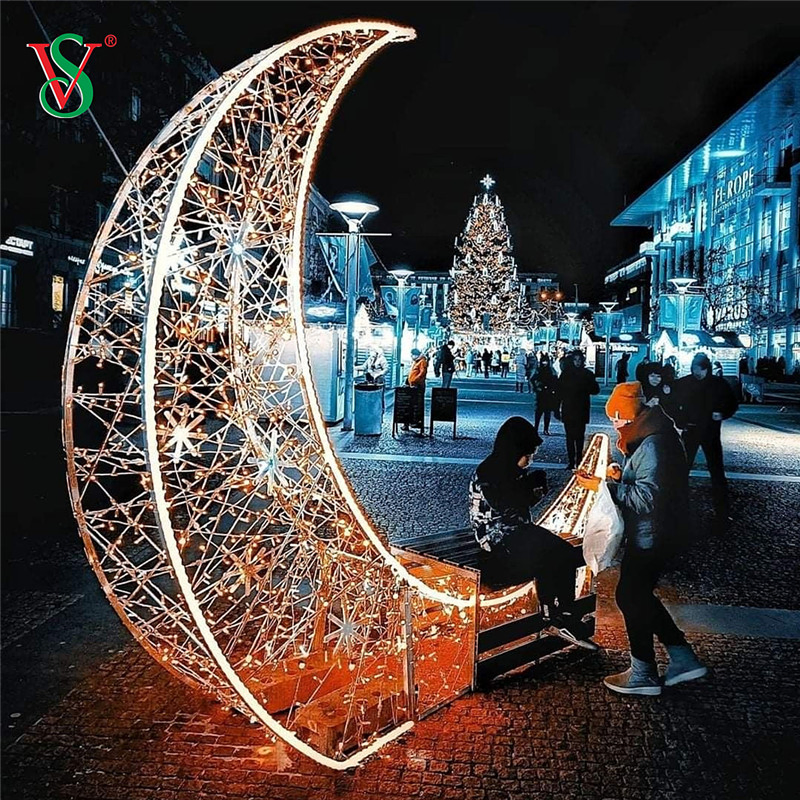 Crescent Moon Lights for Ramadan Shopping Center Decoration