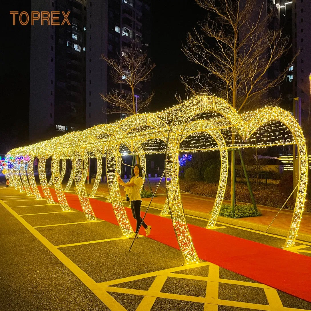 Toprex Festival Heart Arch Tunnel Wedding Shopping Mall LED Motif Lights Christmas Decoration