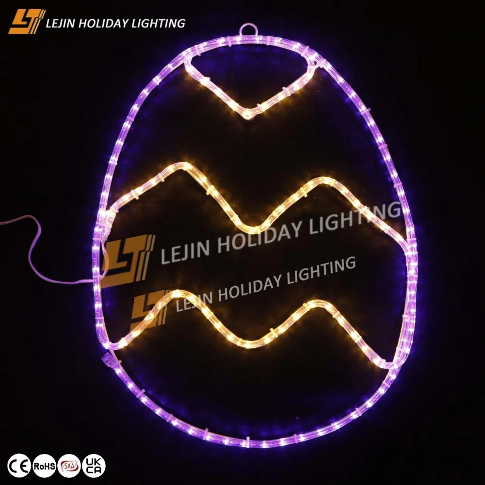 CE Approved Holiday Street Decoration Customized Multi Color Easter Egg 2D Christmas LED Motif Light