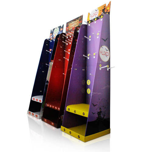 Easter Holiday Promotional Display Stand Cardboard Floor Pegboard Display for Festival Gifts