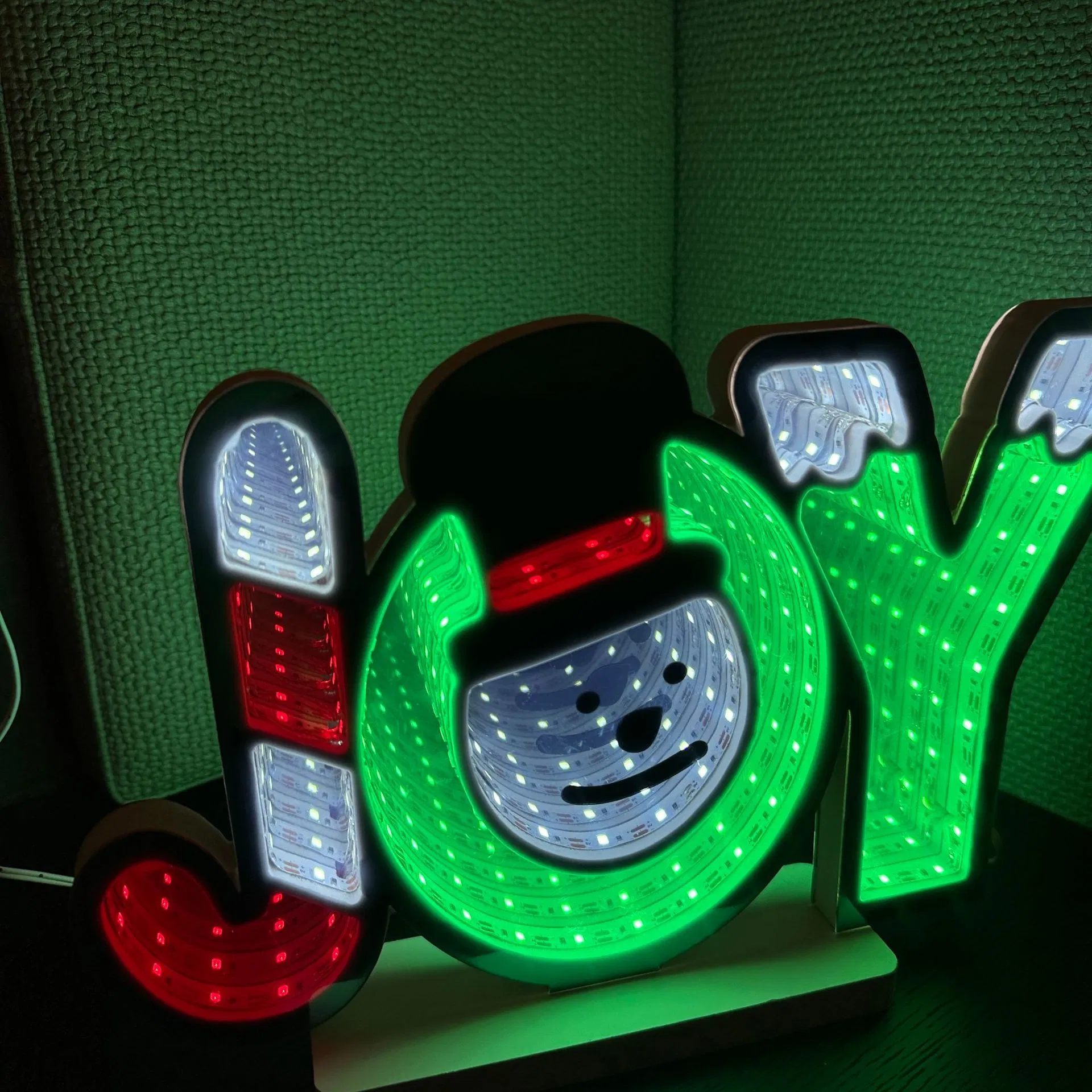 Festival Holiday Decoration Creative Lighting Gifts Christmas Decoration Neon Infinity Lights Letter"Joy"