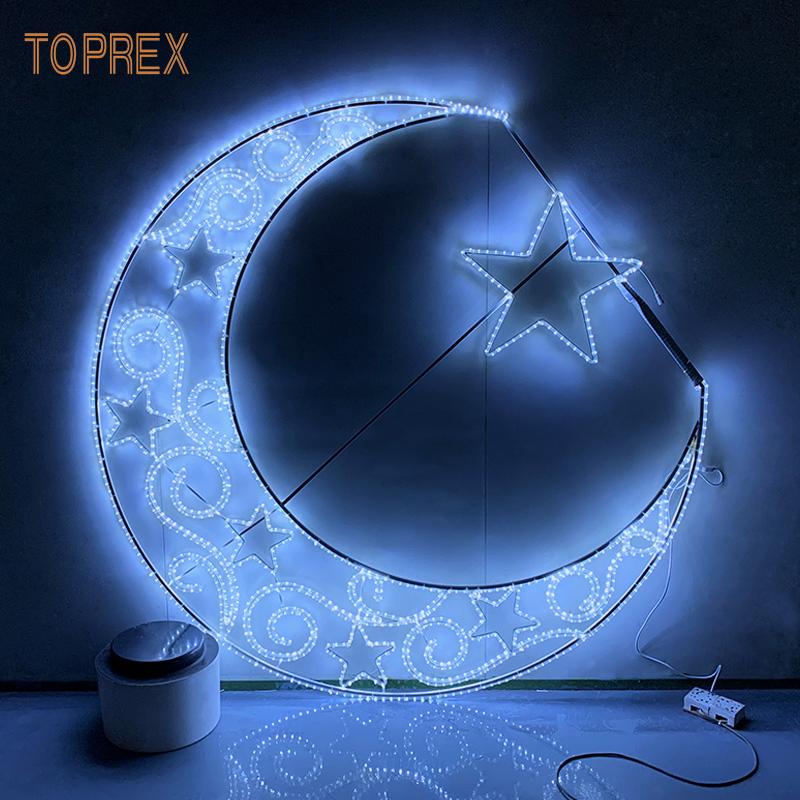 Toprex Outdoor Eid Decoration LED Ramadan Crescent Moon Motif Lights
