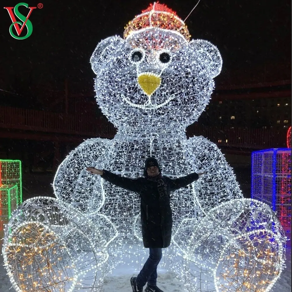 Foldable Drop Resistant LED Snowman Light for Commercial Plaza