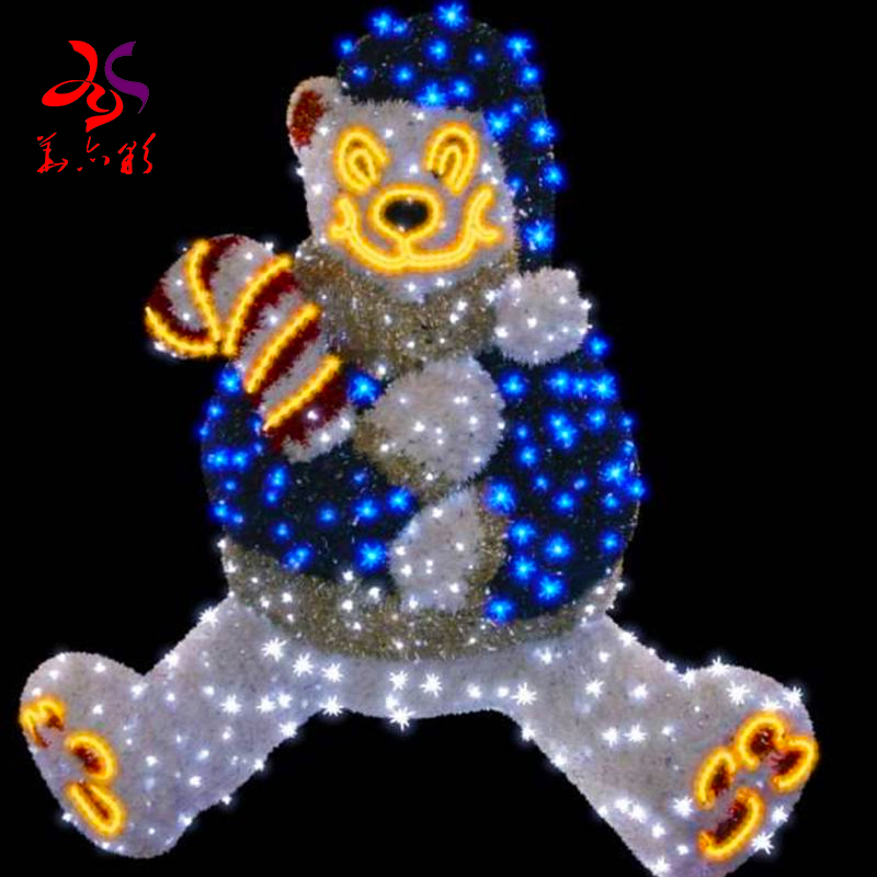 2025 New Christmas Outdoor Commercial Plaza Decoration Cartoon Bear Lights