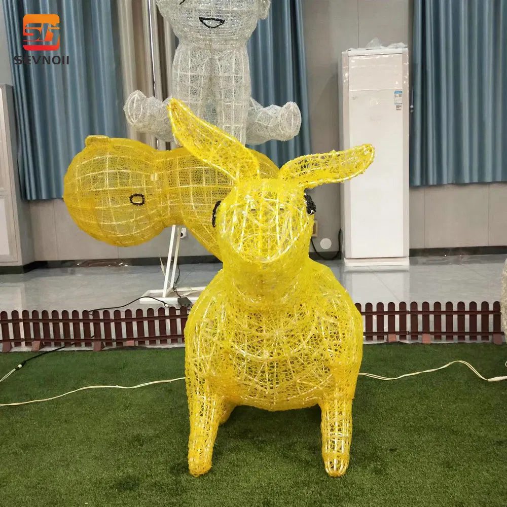 Customizable IP65 Weather-Resistant Rabbit Motif LED Lights Bulk Supply for Easter Decor