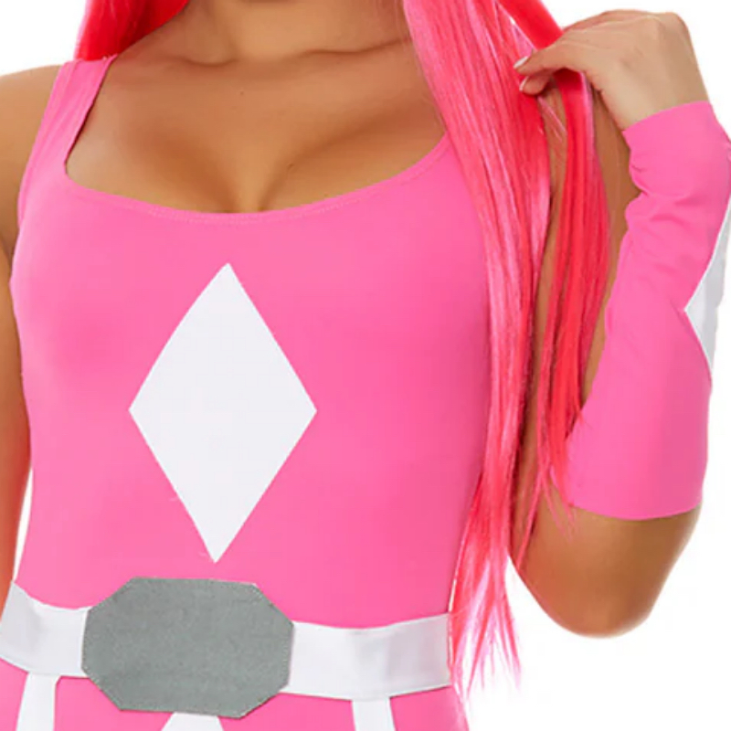 Stylish Pink Power Superhero Costume for Girls and Women MOQ 200 Sets Per Style 4ourcostumes