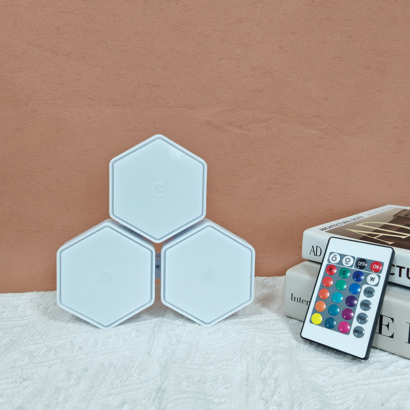 Touch-Sensitive DIY Modular Assembled RGB Wall Panels Room Decor Hexagon LED Lights