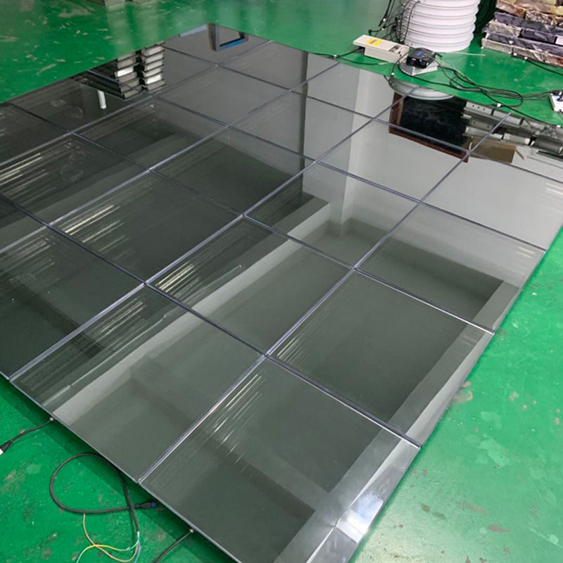 LED Dancing Floor Wedding Portable 3D Interactive LED Light up Floor Tile Light Infinity Mirror Wireless Floor Dance Light