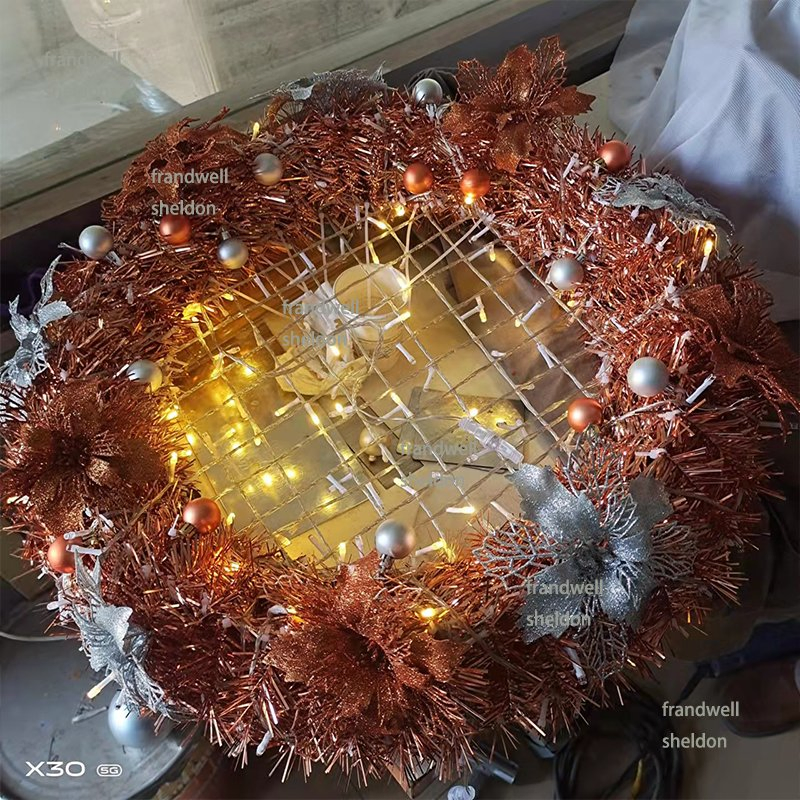 2MPVC LED Light Christmas Ball Garland Wreath Tunnel with Bowknot