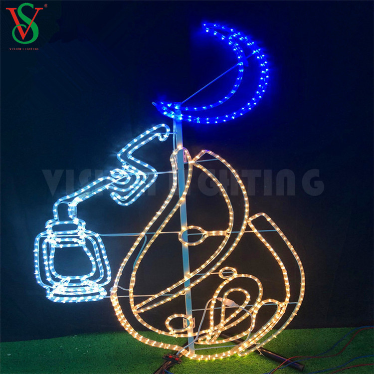 LED Outdoor Arabic Ramadan Kareem 2D Moon Motif Lights