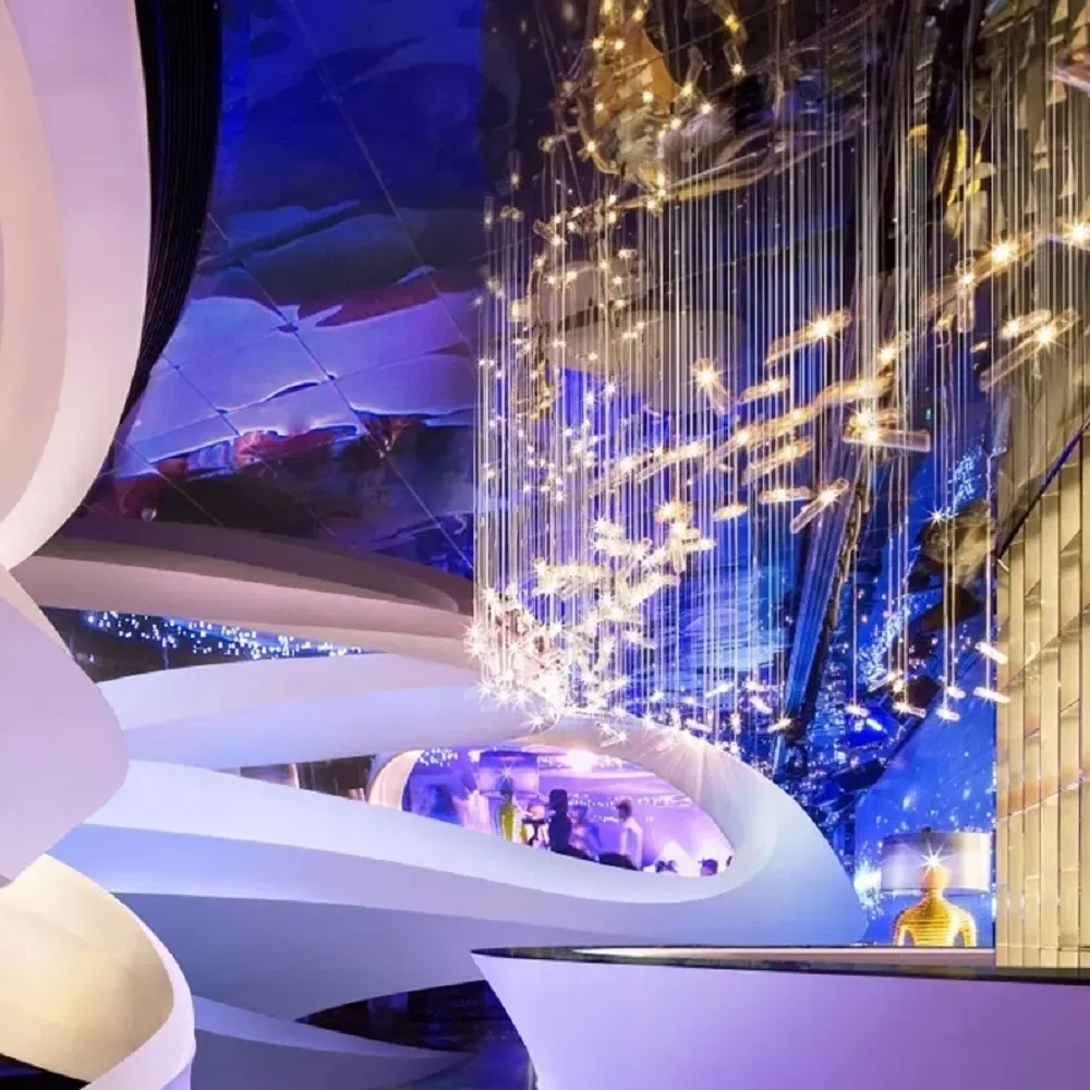 Modern Art Glass Chandelier Commercial Plaza Hotel Bar Large Customized Ceiling Decor Pendant Lamp