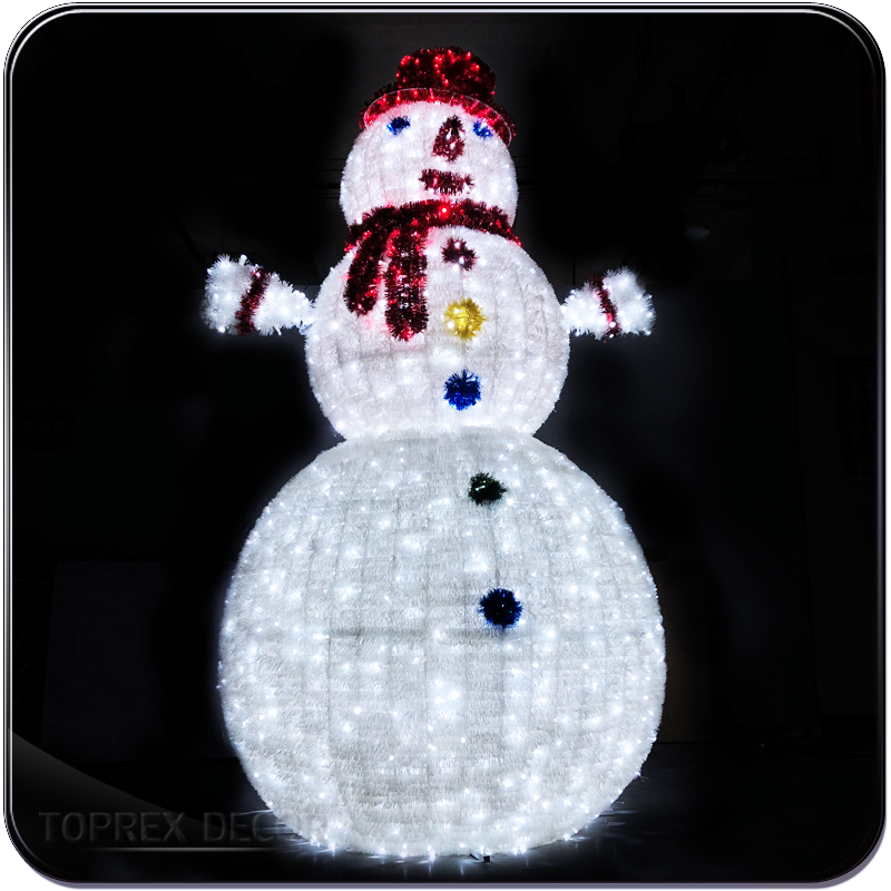 Toprex 2026 Christmas Decoration LED Giant Snowman Motif Lights for Outdoor Decoration Lamp