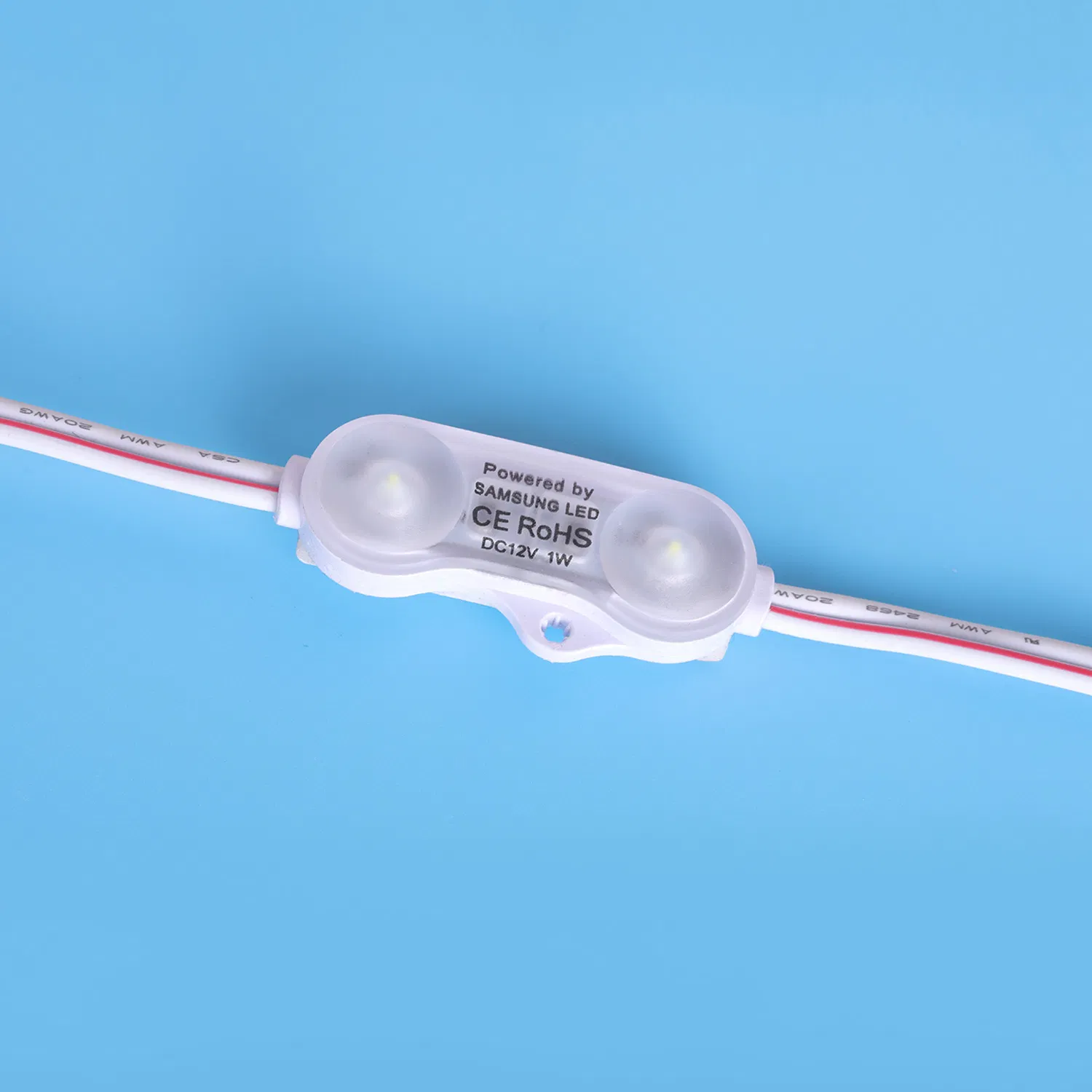 3meter 45*10mm White Light 5years Warranty IP68 1watt Low Voltage DC12V 2LEDs Waterproof with Lens Advertising Sign SMD 2835 LED Module