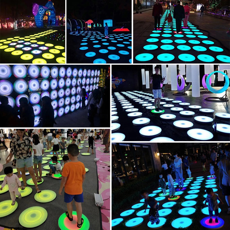 Hot Sale LED Disc Light Round Dance Floor LED Brick Light with Music Effect for Amusement Interactive Party Activity