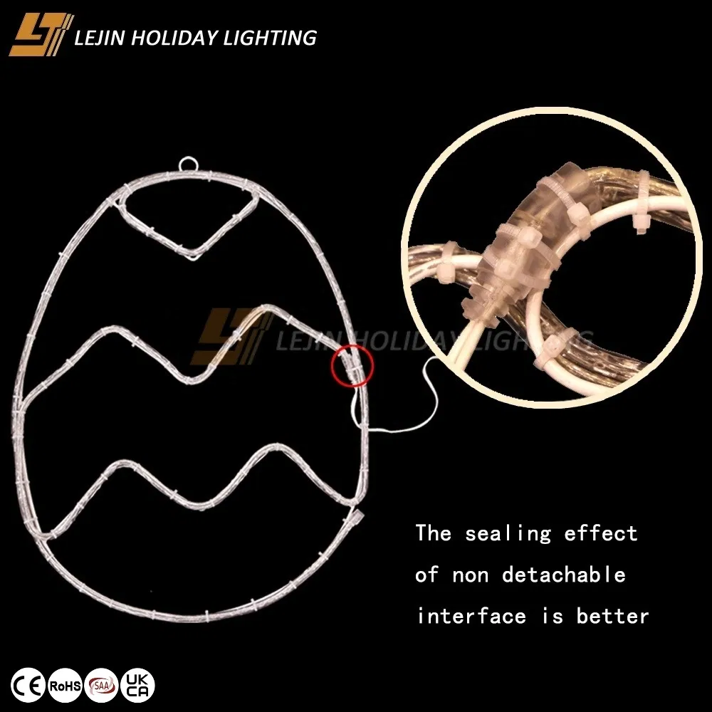 LED Outdoor Christmas Decoration 2D Easter Egg Motif Light for Street