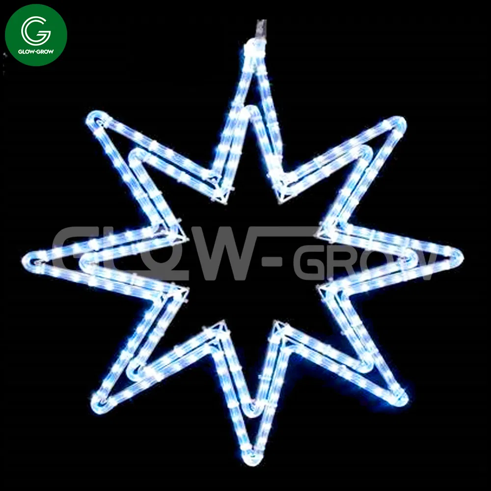 Factory 60X52cm Warm White Rope Light LED Star Motif Light for Xmas Christmas Easter Home Outdoor Holiday Decoration