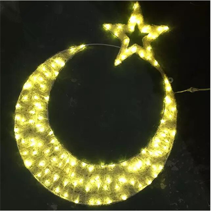 Eid Lighting Outdoor LED Ramadan Moon Motif Decoration Light