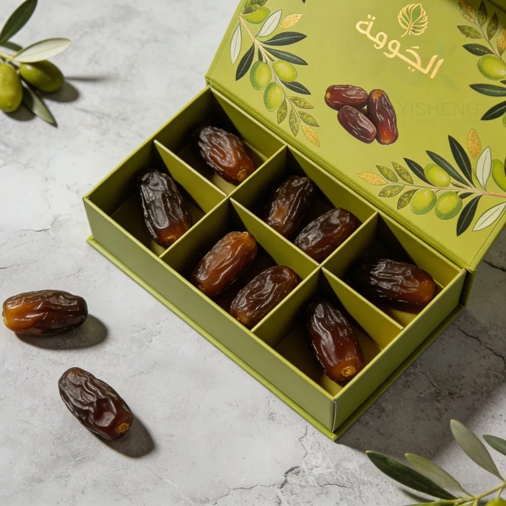 Premium Custom Luxury Magnetic Divided Dates Gift Packaging Boxes for Dessert Candy Packing with Logo