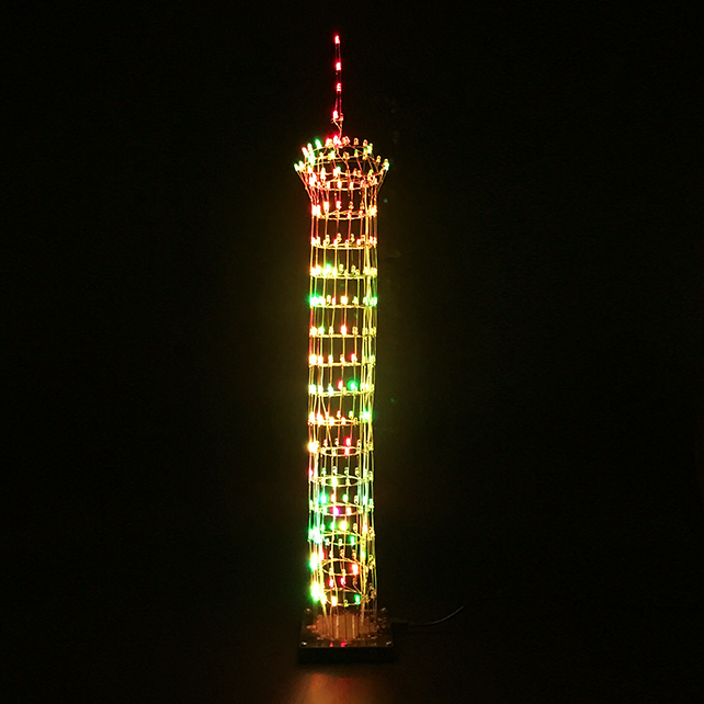 DIY Electronic Welding Pieces Macao Tower Colorful LED Rhythm Lights DIY Electronic Products