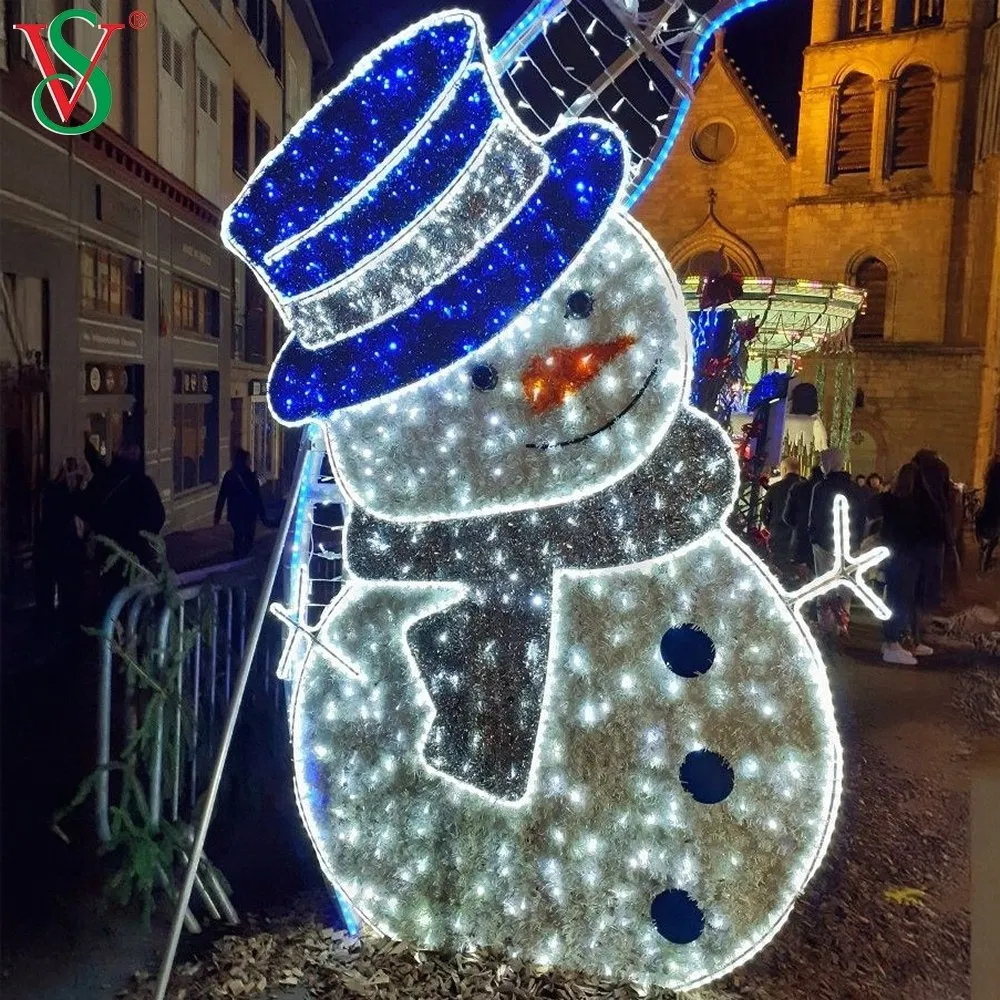 Foldable Drop Resistant LED Snowman Light for Commercial Plaza
