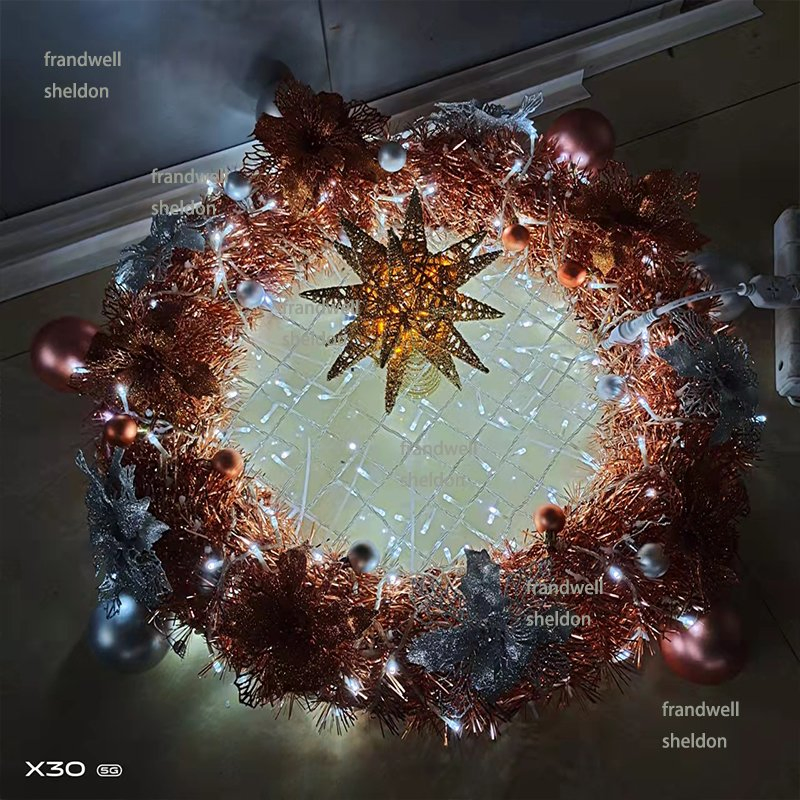 2MPVC LED Light Christmas Ball Garland Wreath Tunnel with Bowknot